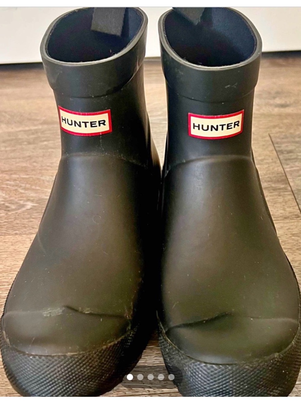 Preowned Hunter Black  Rain  ankle Boots Euro 33 attention to size ! Excellent